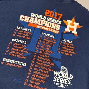 Houston Astros 2017 World Series Champions Navy Roster T-Shirt Mens L Gildan